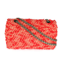 Chanel Vintage Red Tweed Medium Classic Flap