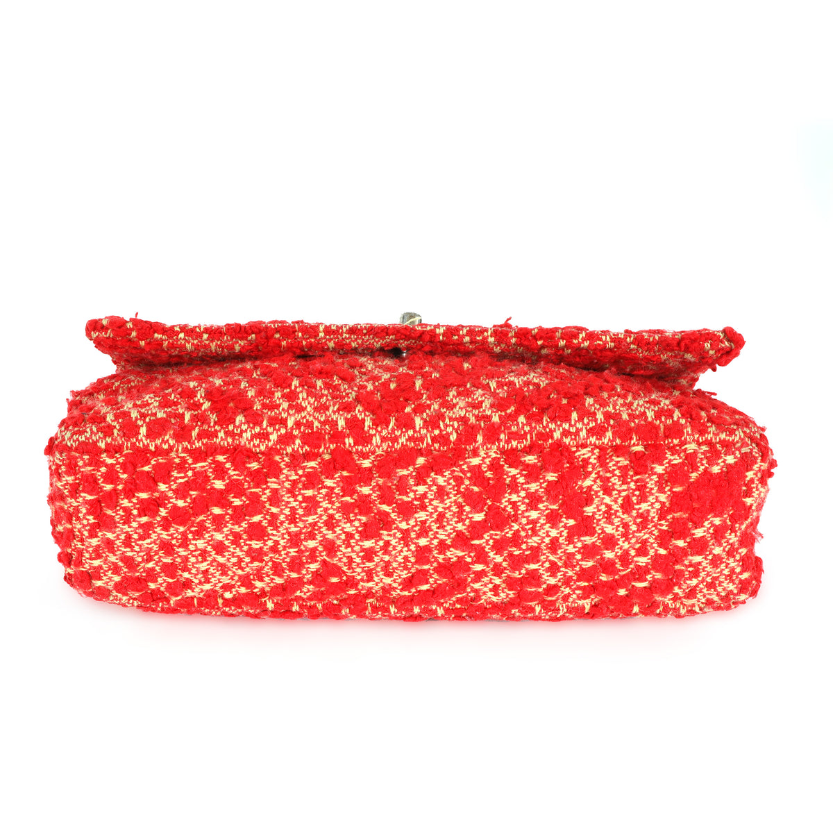 Chanel Vintage Red Tweed Medium Classic Flap