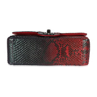 Chanel 18K Red Black Ombre Iridescent Python Mini Flap Bag RHW