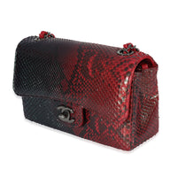 Chanel 18K Red Black Ombre Iridescent Python Mini Flap Bag RHW