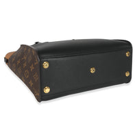 Louis Vuitton Black & Tan Calfskin And Monogram Canvas On My Side MM