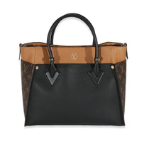 Louis Vuitton Black & Tan Calfskin And Monogram Canvas On My Side MM