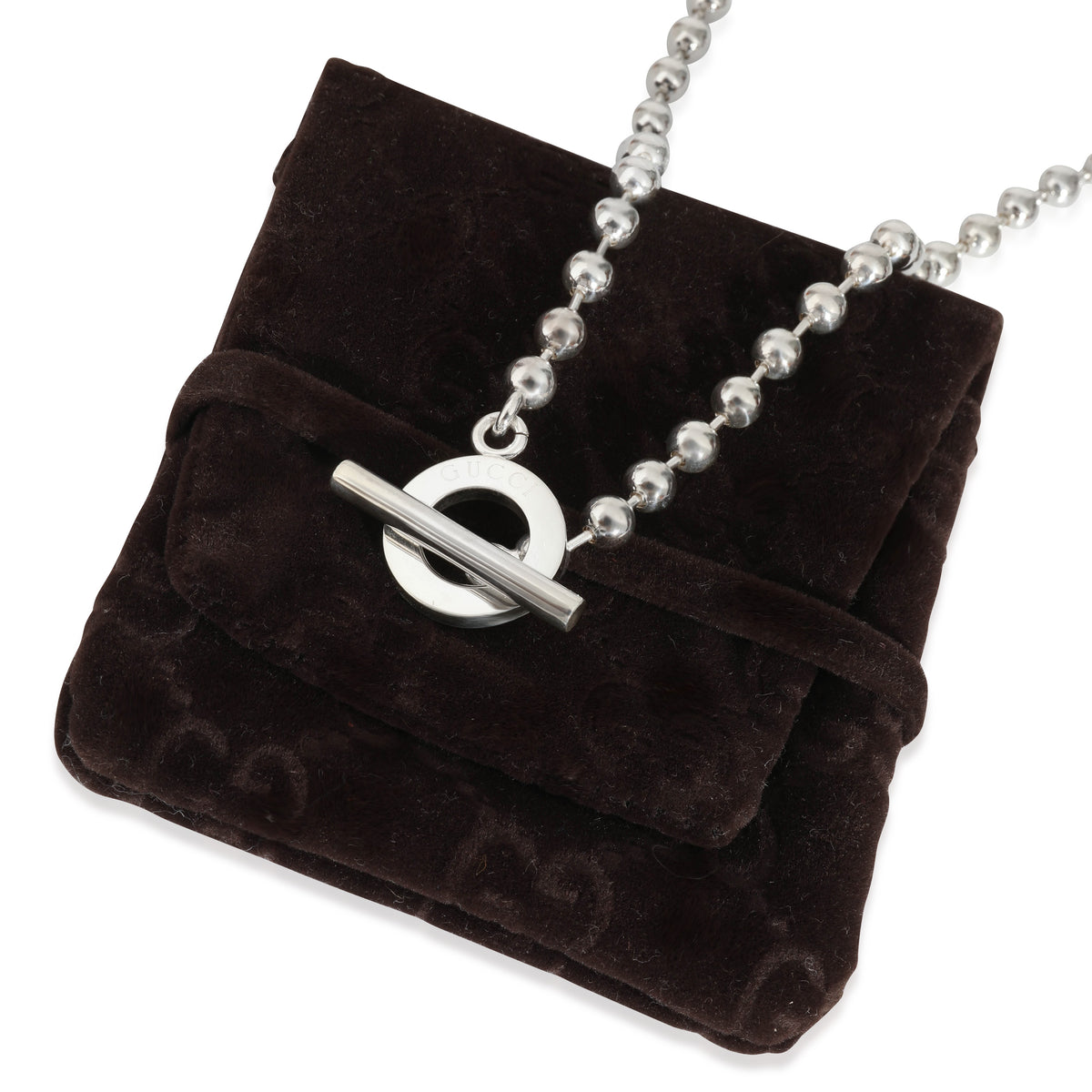 Gucci Boule Toggle  Necklace in  Sterling Silver