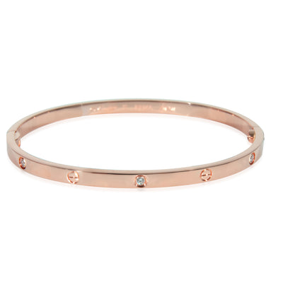 Cartier Love Diamond Bracelet in 18k Rose Gold, Small Model 0.15 CTW