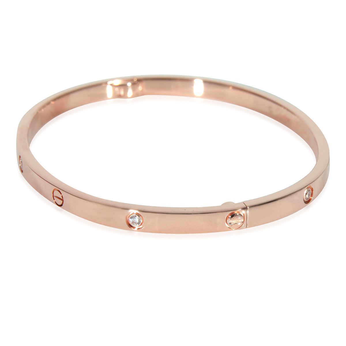 Cartier Love Diamond Bracelet in 18k Rose Gold, Small Model 0.15 CTW