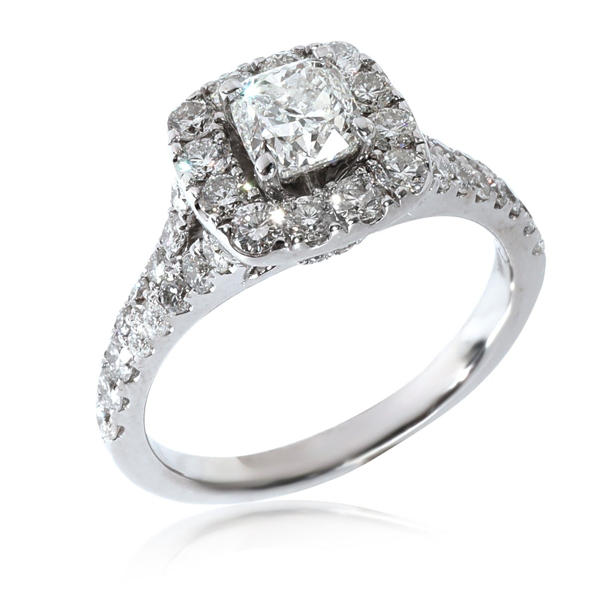 Neil Lane Halo Diamond Engagement Ring in 14k White Gold I-J I1-I2 2.15 CTW