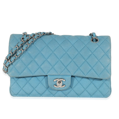 Chanel Blue Matte Caviar Medium Classic Double Flap Bag