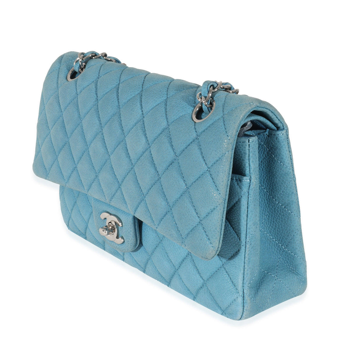 Chanel 2016 Blue Caviar Double Zip Wallet on a Chain · INTO