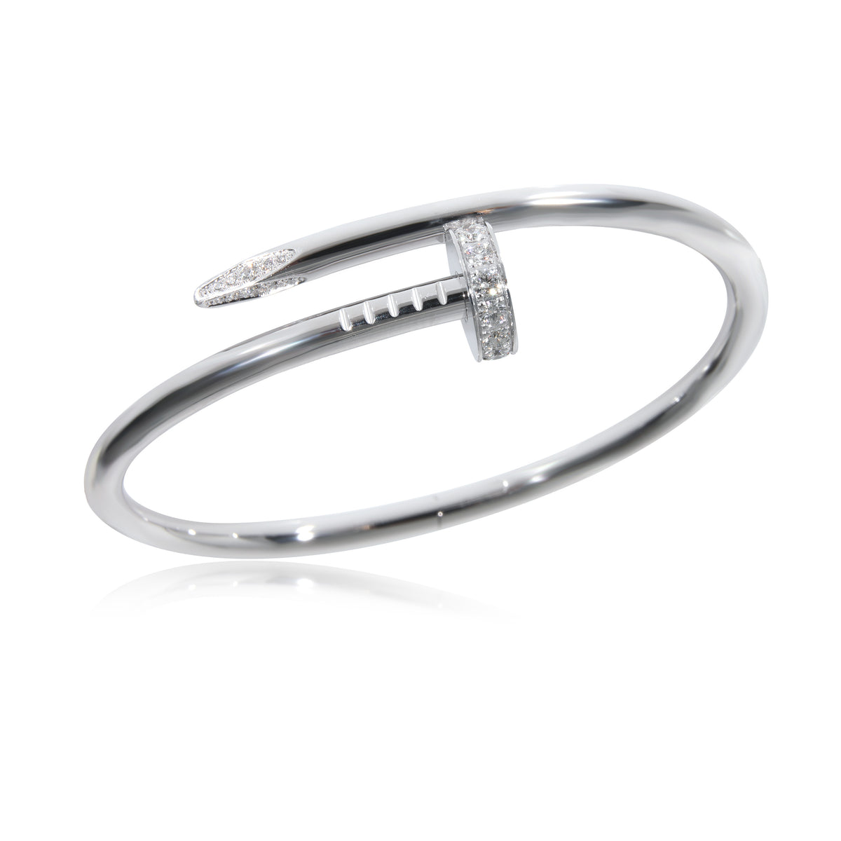 Cartier Juste Un Clou Diamond Bracelet in 18k White Gold 0.58 CTW