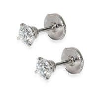 Cartier Platinum Diamond Stud 1895 Earrings 2.01 Carat F/VS1 at