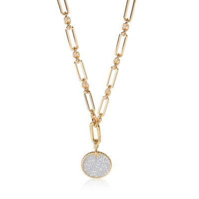 David Yurman Elements Disc Necklace in 18k Yellow Gold 2 CTW