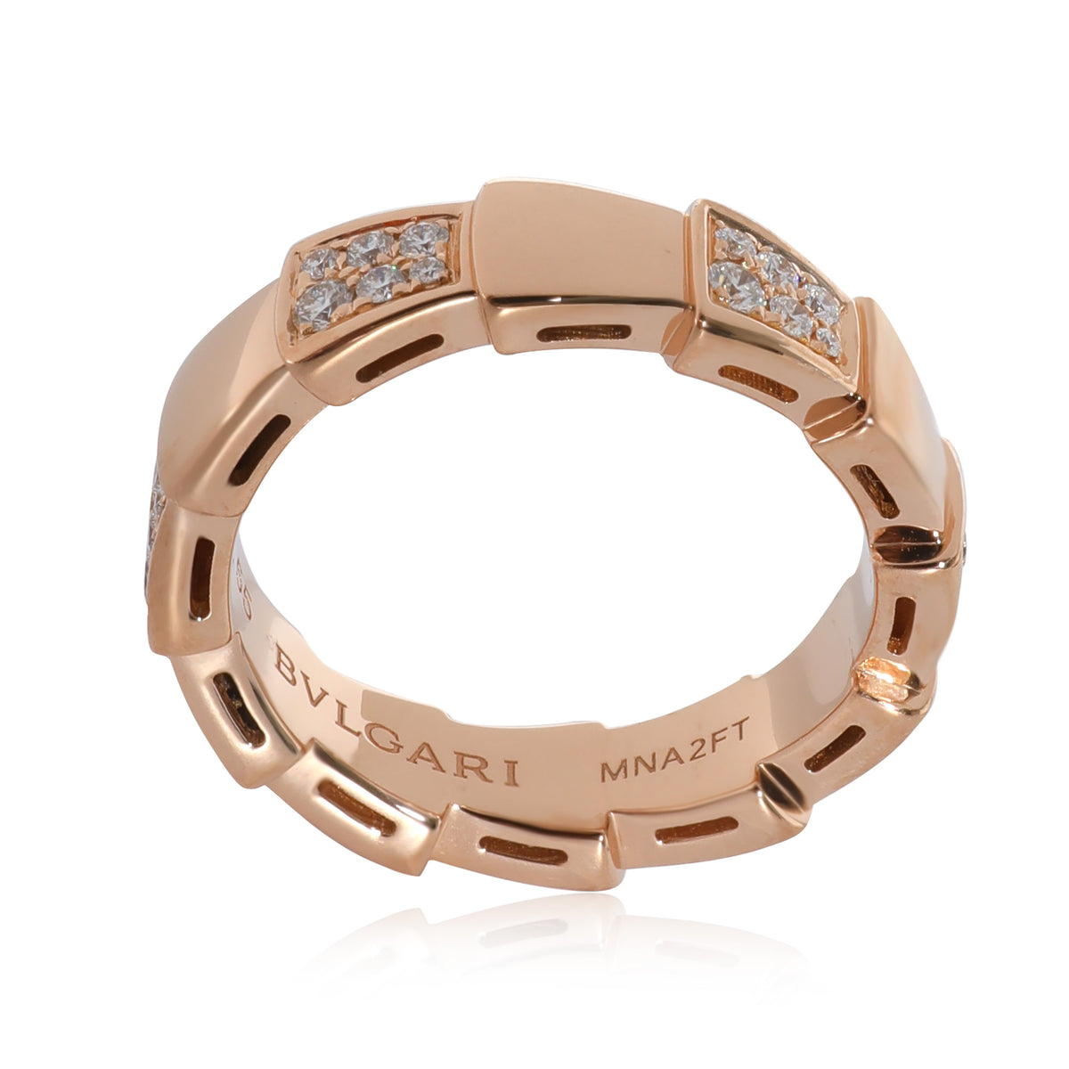 BVLGARI Serpenti Diamond Ring in 18k Rose Gold 0.41 CTW