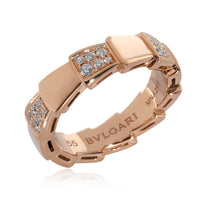 BVLGARI Serpenti Diamond Ring in 18k Rose Gold 0.41 CTW