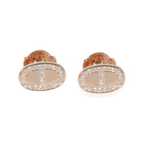 Hermès Chaine dAncre Earrings in 18k Rose Gold 0.18 CTW