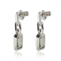 David Yurman Stax Prasiolite Diamond Earrings in  Sterling Silver 0.46 CTW