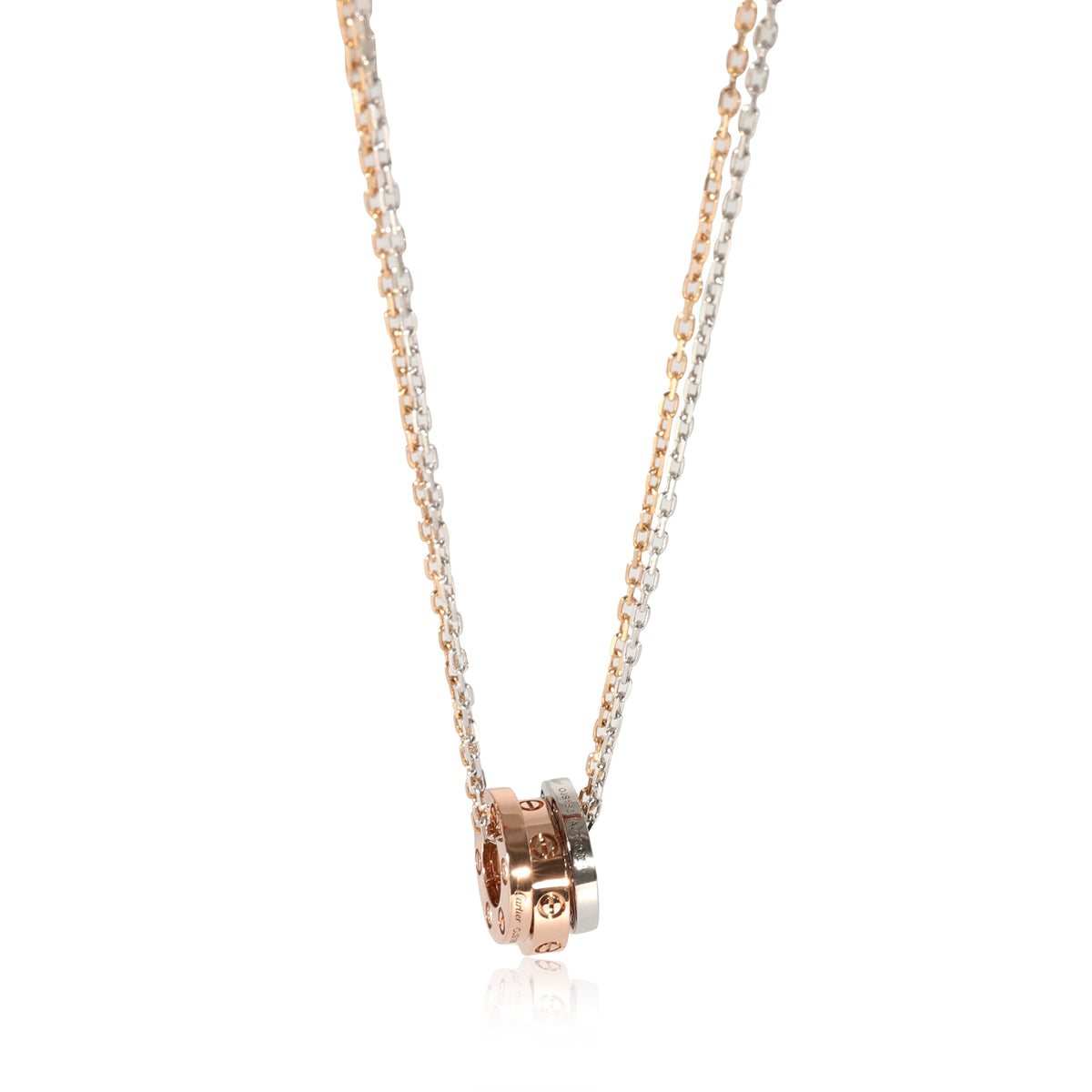 Cartier Love Necklace in 18k 3 Tone Gold 0.01 CTW
