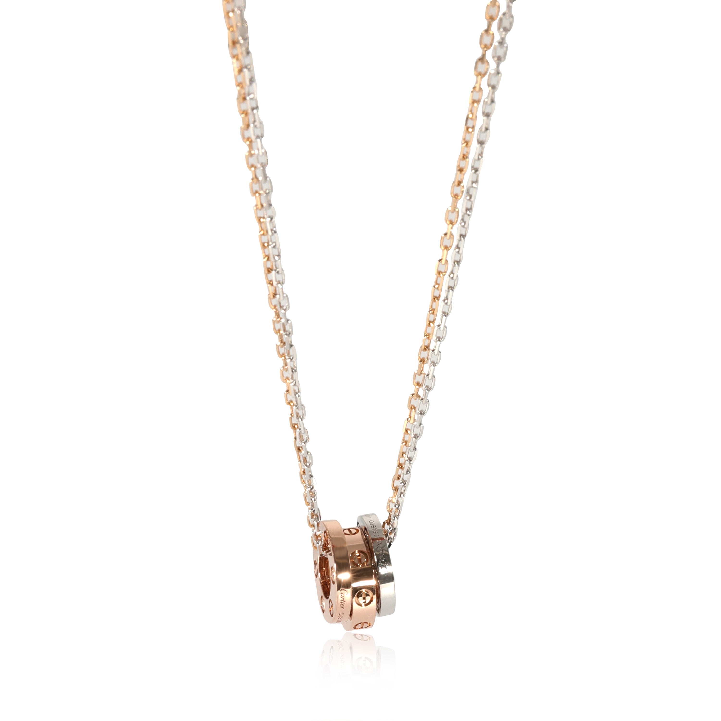 Cartier Love Necklace in 18k 3 Tone Gold 0.01 CTW myGemma Item