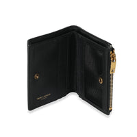 Saint Laurent Black Leather Tiny Cassandre Bifold Wallet