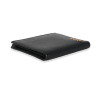 Saint Laurent Black Leather Tiny Cassandre Bifold Wallet