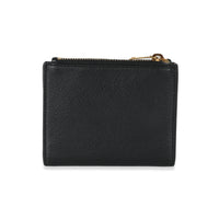 Saint Laurent Black Leather Tiny Cassandre Bifold Wallet