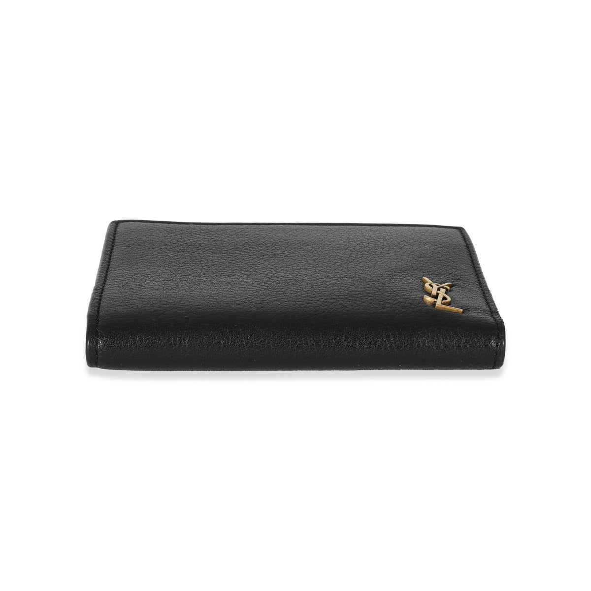 Saint Laurent YSL Monogram Pebbled Leather Bifold Wallet