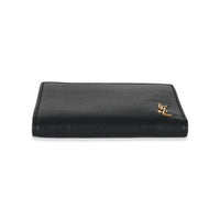 Saint Laurent Black Leather Tiny Cassandre Bifold Wallet