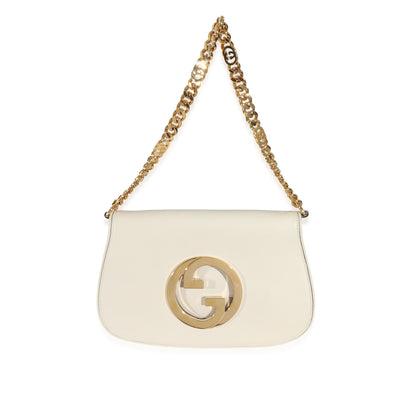 Gucci White Leather Blondie Shoulder Bag