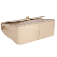 Chanel Vintage Beige Lambskin Jumbo 24k CC Square Flap Bag