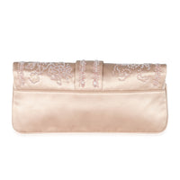 Christian Dior Vintage Pink Silk Beaded Flap Clutch