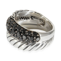 David Yurman Thoroughbred Cable Black Diamond Ring in Sterling Silver 1.33 CTW