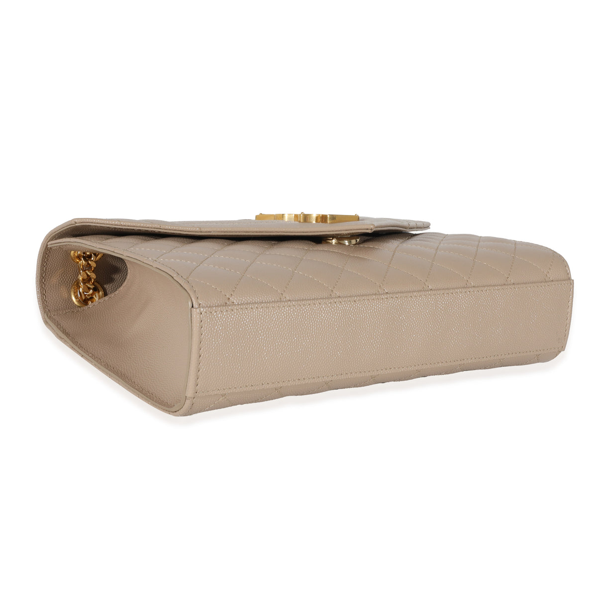 Saint Laurent Beige Grain De Poudre Medium Envelope In Mix Flap Bag