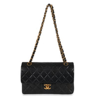 Chanel Vintage Black Lambskin Small Classic Flap Bag