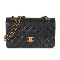 Chanel Vintage Black Lambskin Small Classic Flap Bag