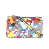 Chanel Multicolor Printed Nylon Coco Color Medium Flap Bag