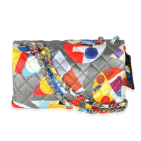 Chanel Multicolor Printed Nylon Coco Color Medium Flap Bag