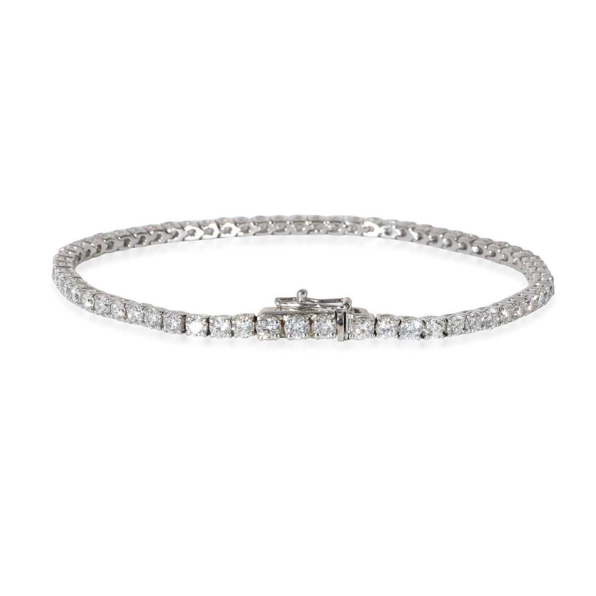 Diamond Tennis Bracelet in 14k White Gold 4.22 CTW