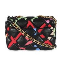 Chanel 22S Black Multicolor Lambskin Fixation Small Chanel 19 Bag