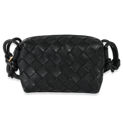 Bottega Veneta Black Intrecciato Candy Loop Camera Bag