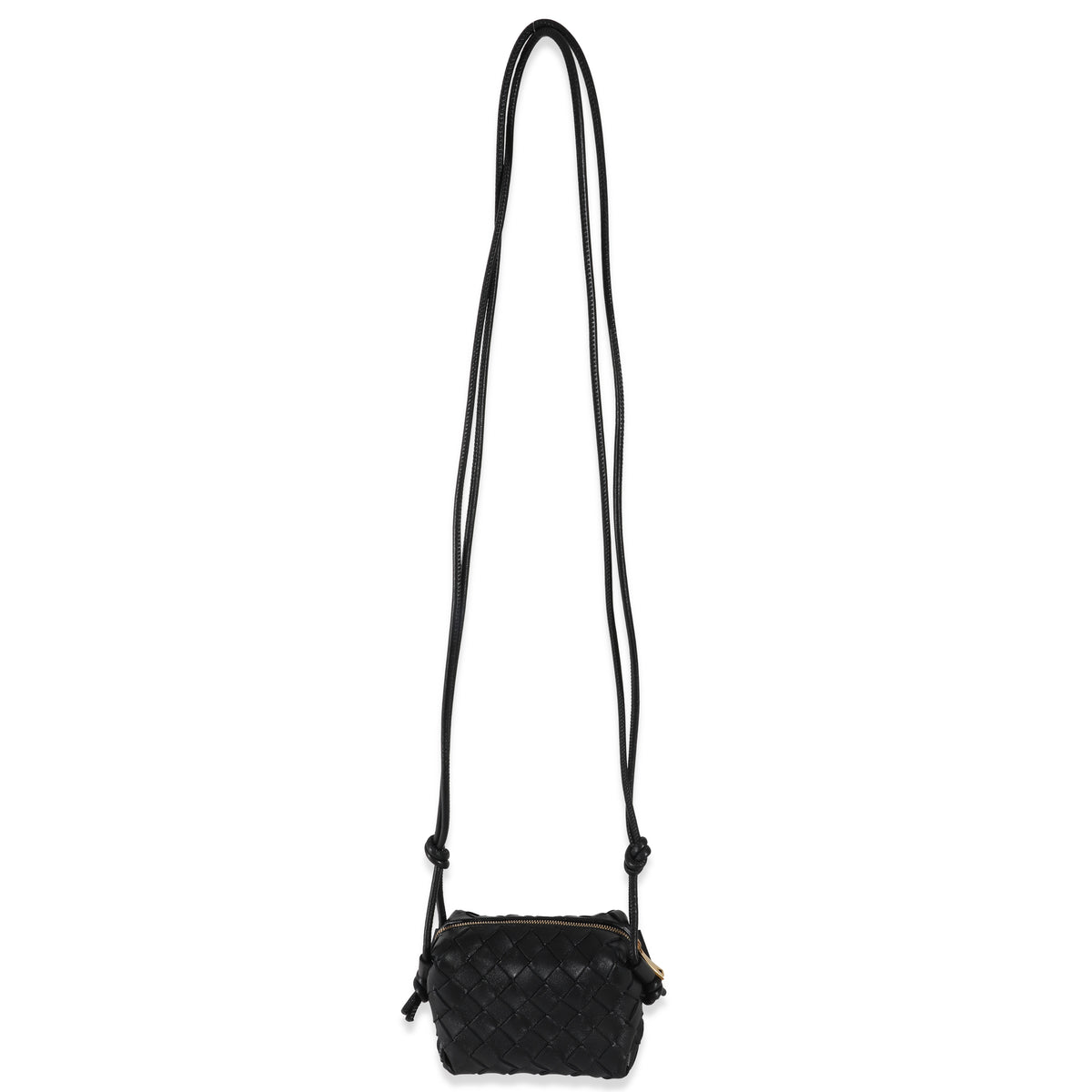 Bottega Veneta Candy Loop Leather Camera Bag in Black