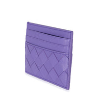 Bottega Veneta Purple Intrecciato Lambskin Credit Card Case