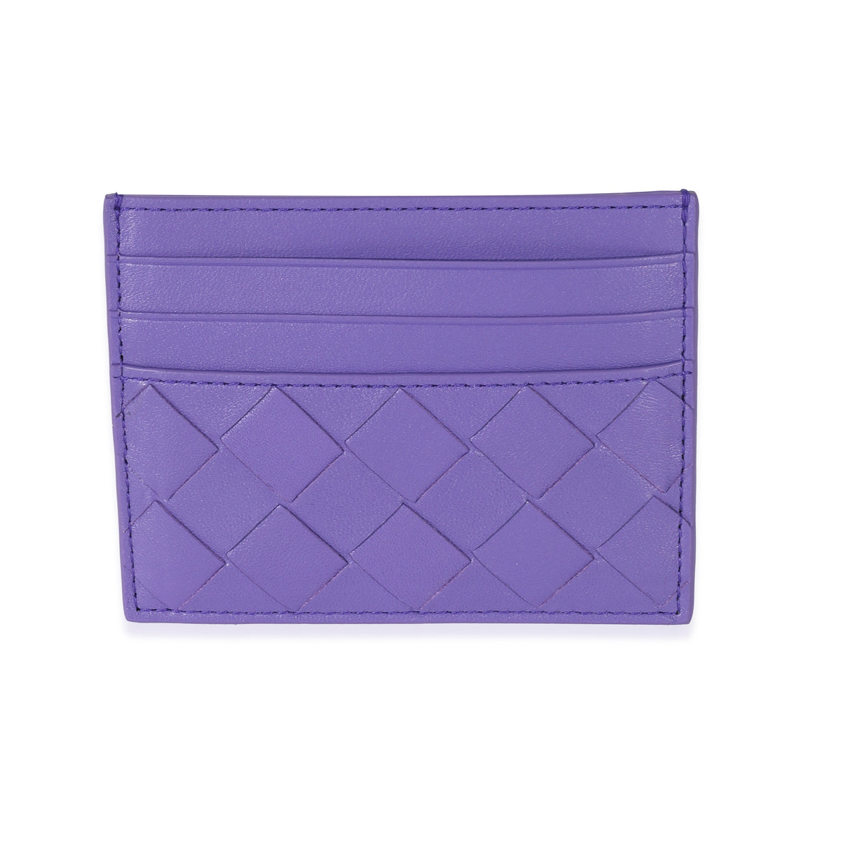 Bottega Veneta Purple Intrecciato Lambskin Credit Card Case