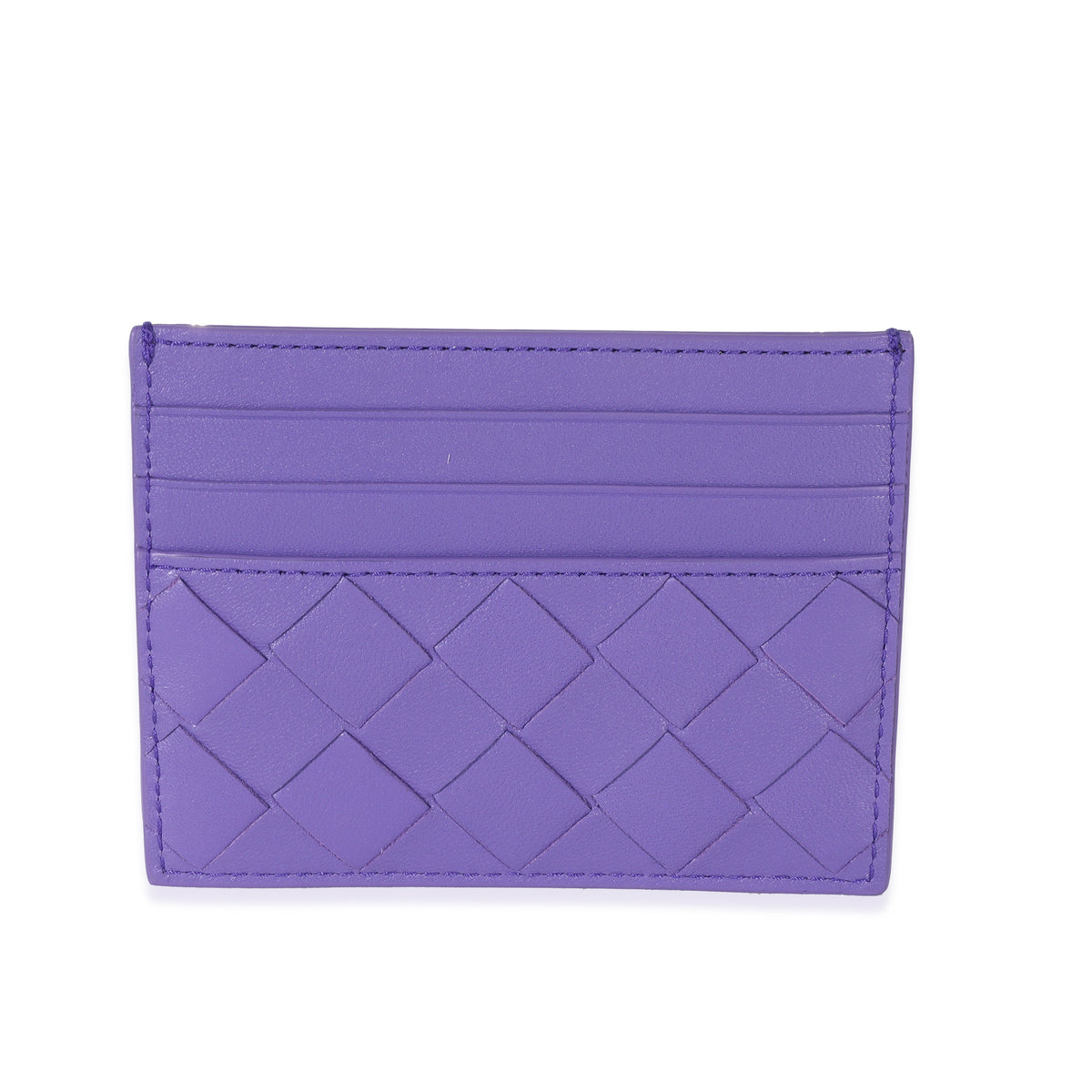 Bottega Veneta Purple Intrecciato Lambskin Credit Card Case