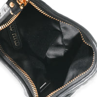 Miu Miu Black Nappa Matelassé Mini Wander Hobo