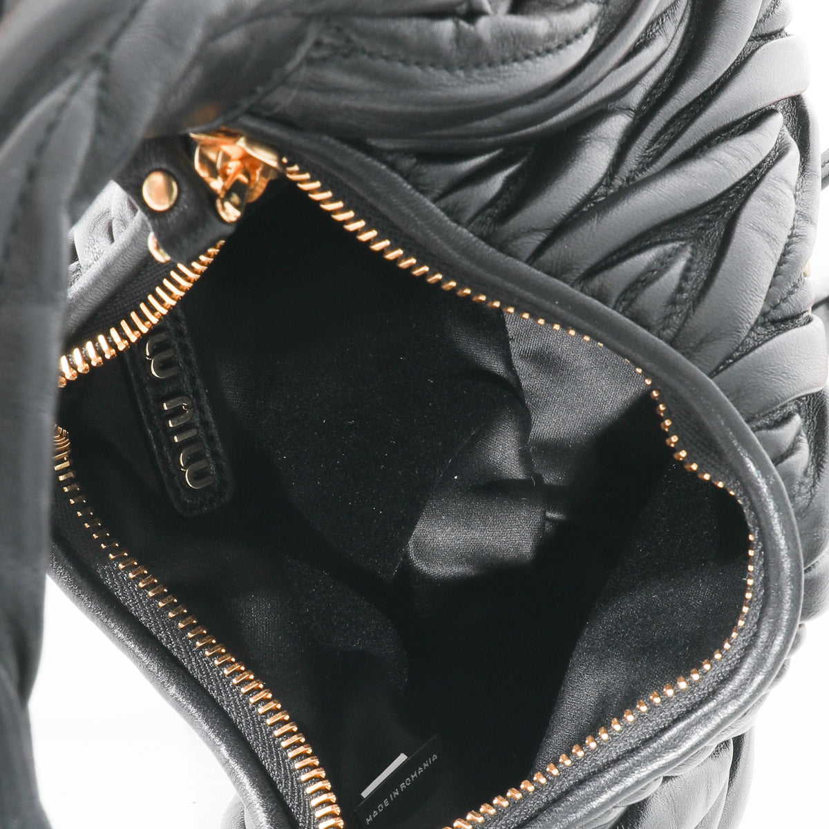 Miu Miu Black Matelassé Nappa Mini Wander Hobo Bag, myGemma, CH