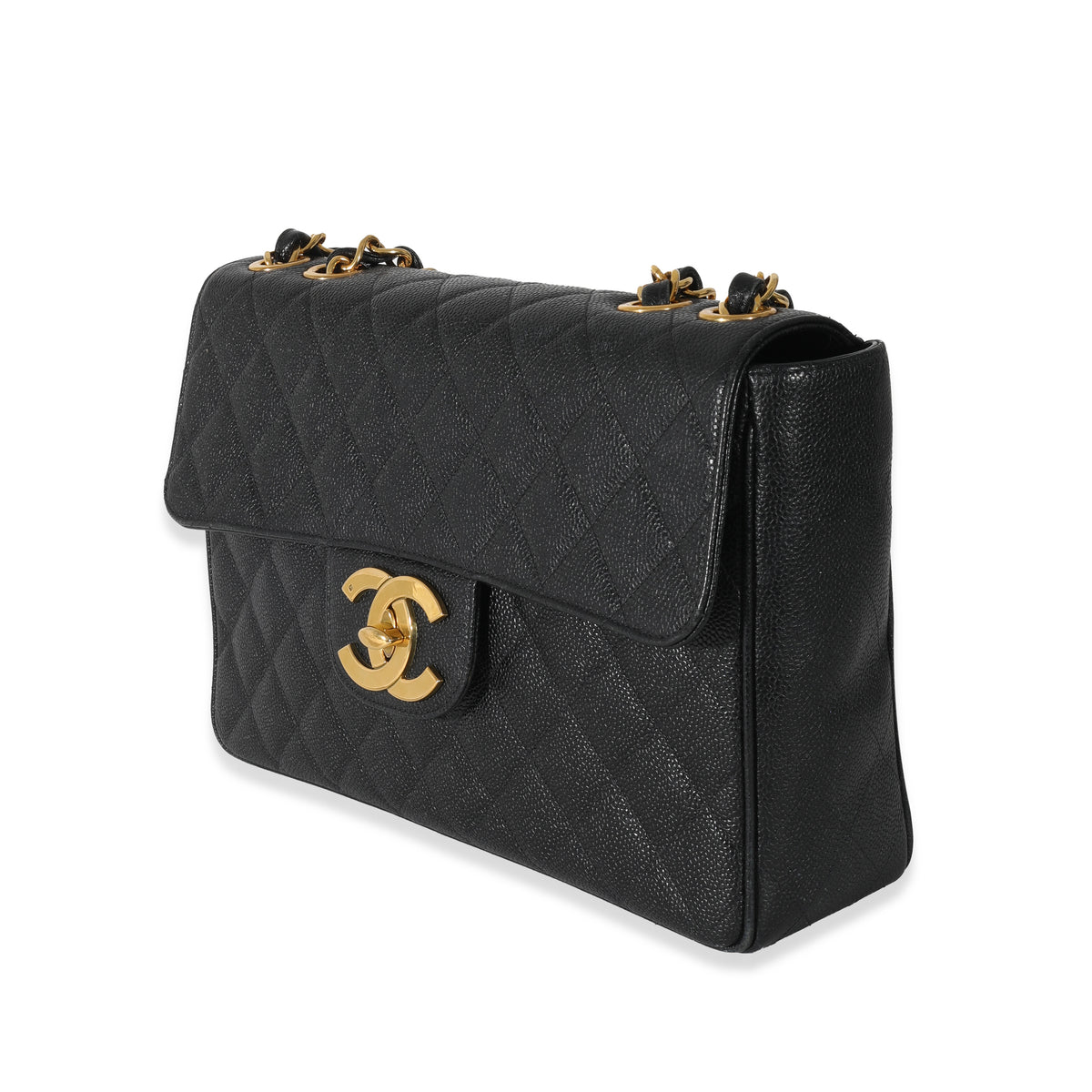 Chanel Vintage Black Caviar 24k Jumbo XL Single Flap Bag, myGemma, DE