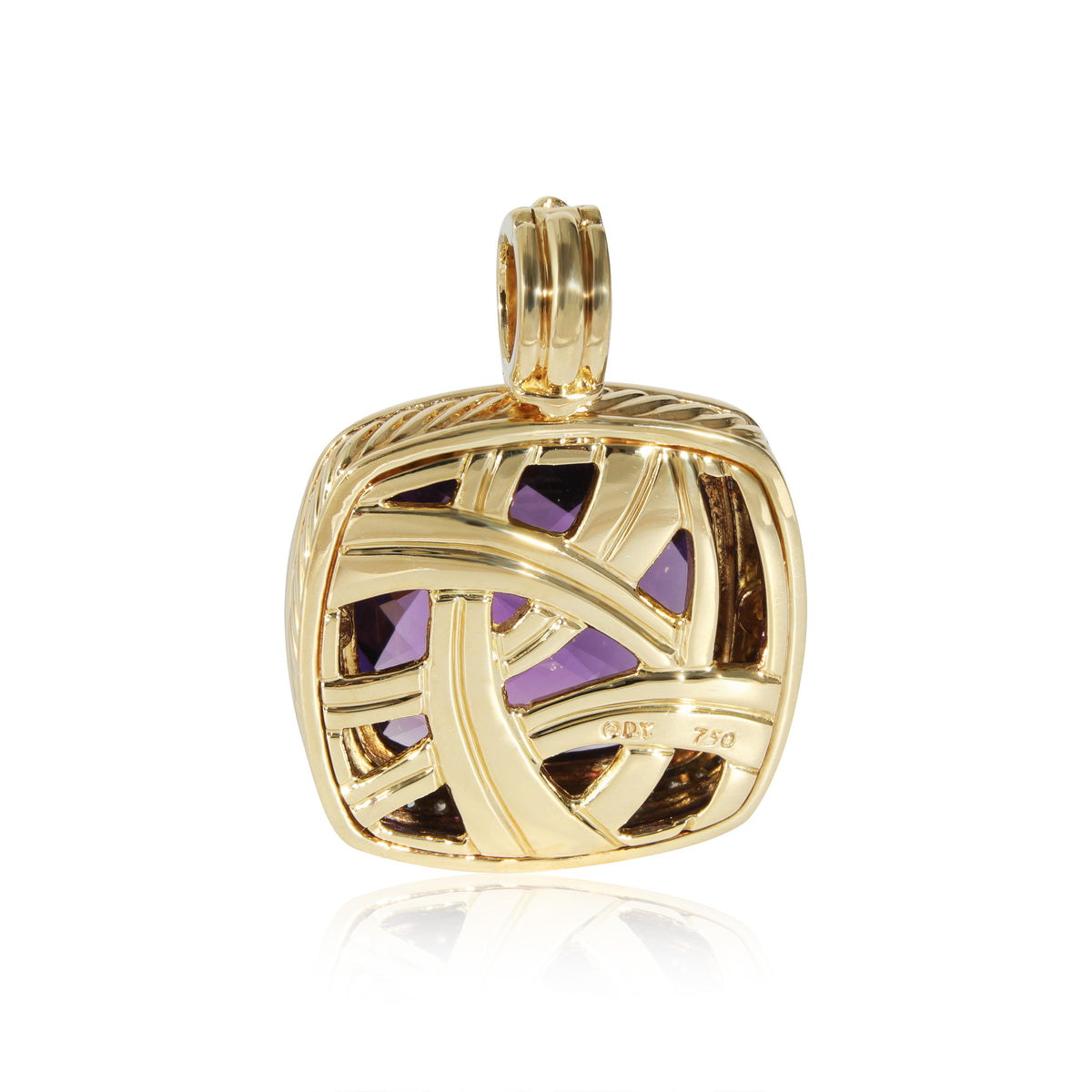 David Yurman Albion Amethyst Diamond Pendant in 18K Yellow Gold 0.5 CTW