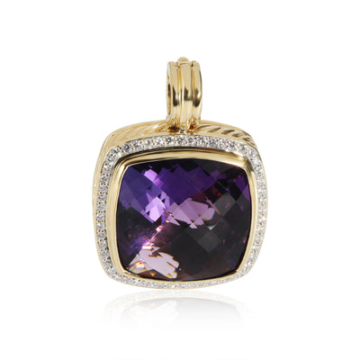 David Yurman Albion Amethyst Diamond Pendant in 18K Yellow Gold 0.5 CTW