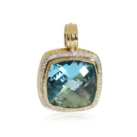 David Yurman Albion Topaz Diamond Pendant in 18K Yellow Gold 0.5 CTW