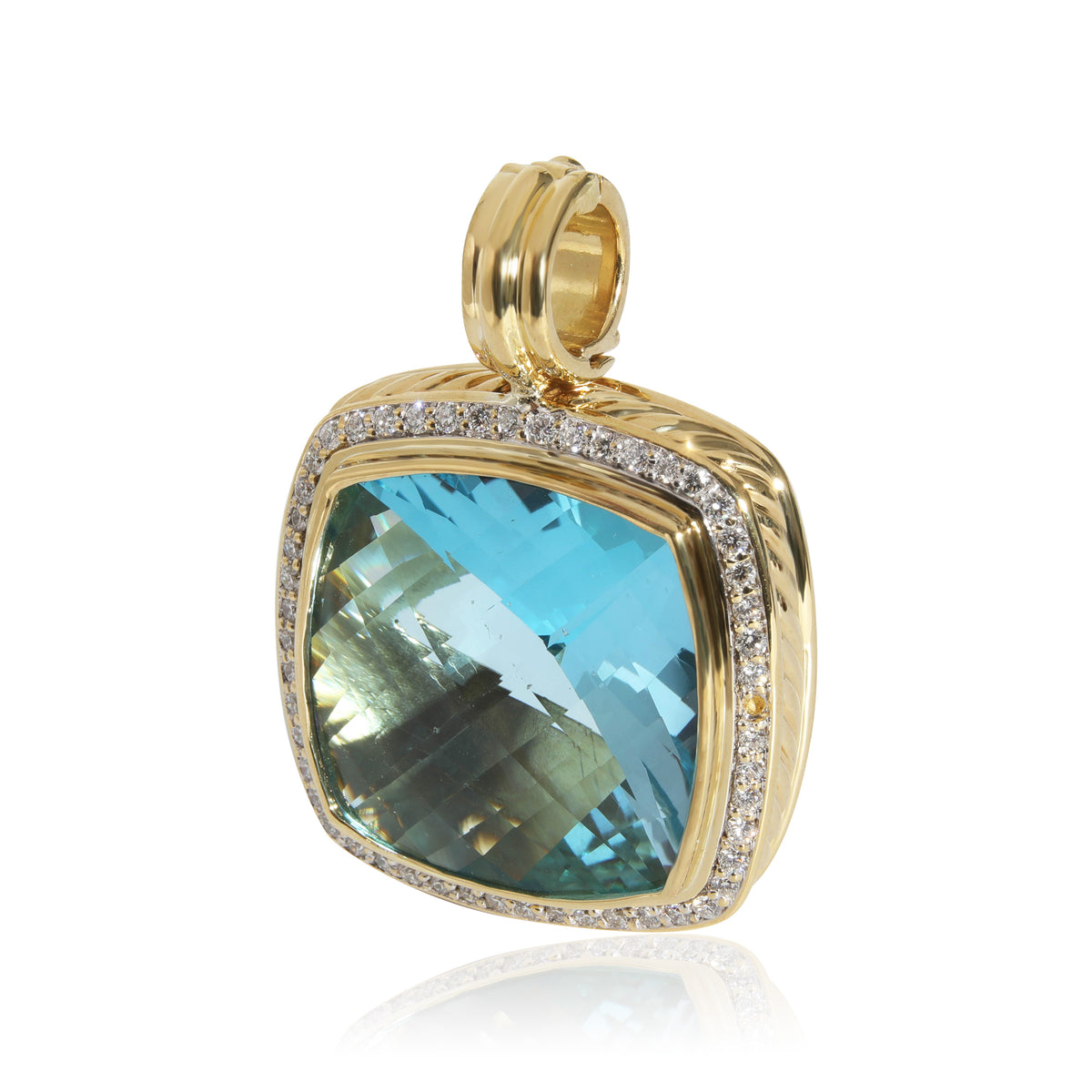 David Yurman Albion Topaz Diamond Pendant in 18K Yellow Gold 0.5 CTW