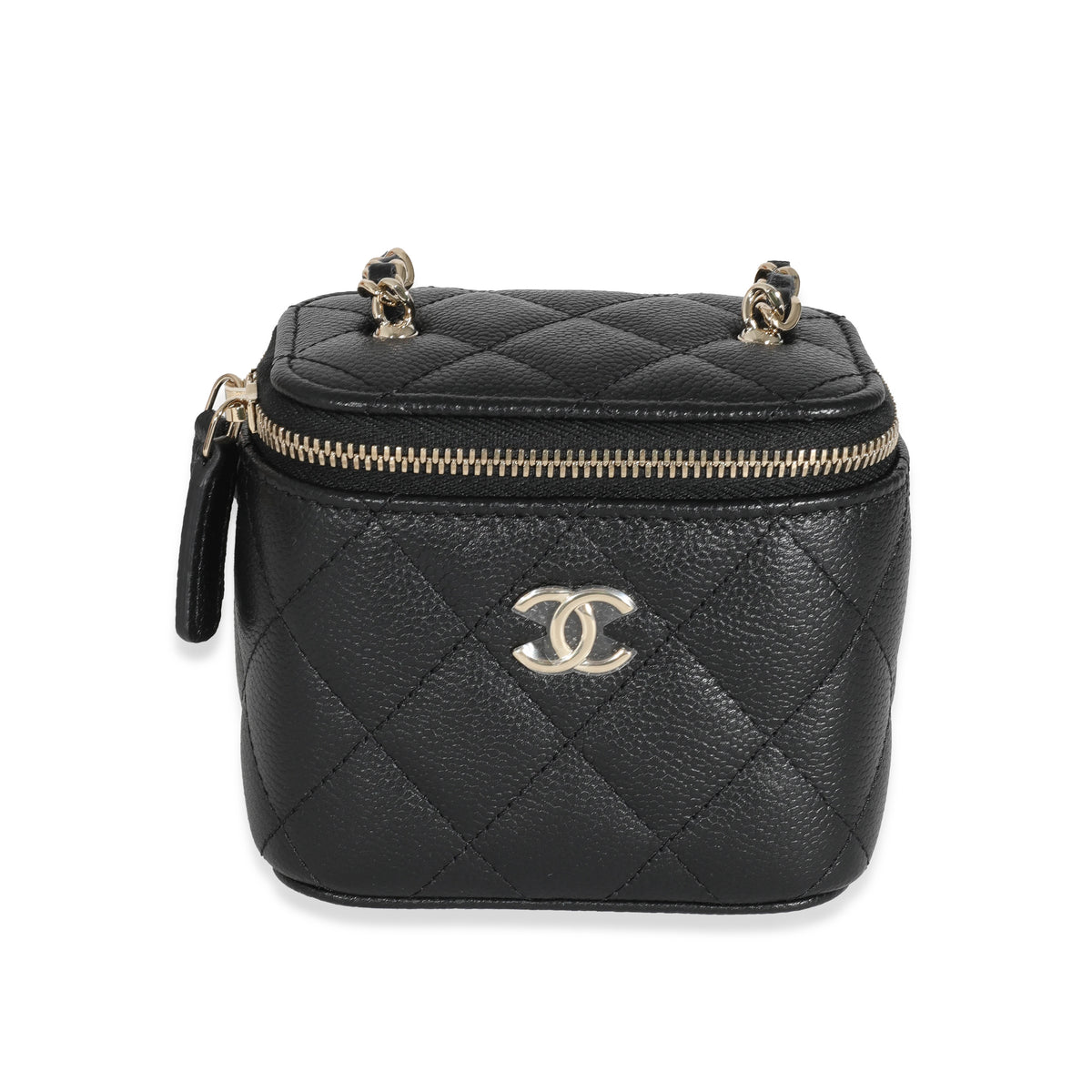 CHANEL Caviar Quilted Vanity Case Black 1008767